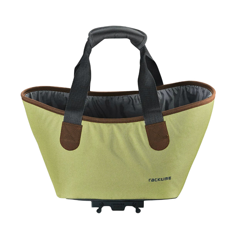 PANIER-SAC A MAIN VELO RACKTIME AGNETHA VERT FIXATION PORTE BAGAGE (L 34cm x L 26cm x h 37cm)  - COMPATIBLE SYSTEME RACKTIME SNAPIT