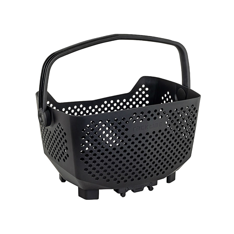 RACKTIME BASK IT BLACK PLASTIC REAR BASKET WITH HANDLE ON LUGGAGE RACK (43x24x29 cm) - COMPATIBLE WITH RACKTIME SNAPIT SYSTEM