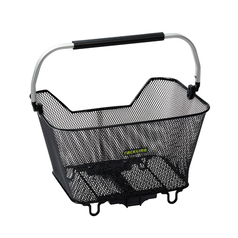 PANIER ARRIERE FIL ACIER RACKTIME BASK IT 2.0 NOIR AVEC ANSE SUR PORTE BAGAGE (43x29x31 cm) - COMPATIBLE SYSTEME RACKTIME SNAPIT 2.0 (VERSION APRES 2021 MONTE CHEZ SCOTT)