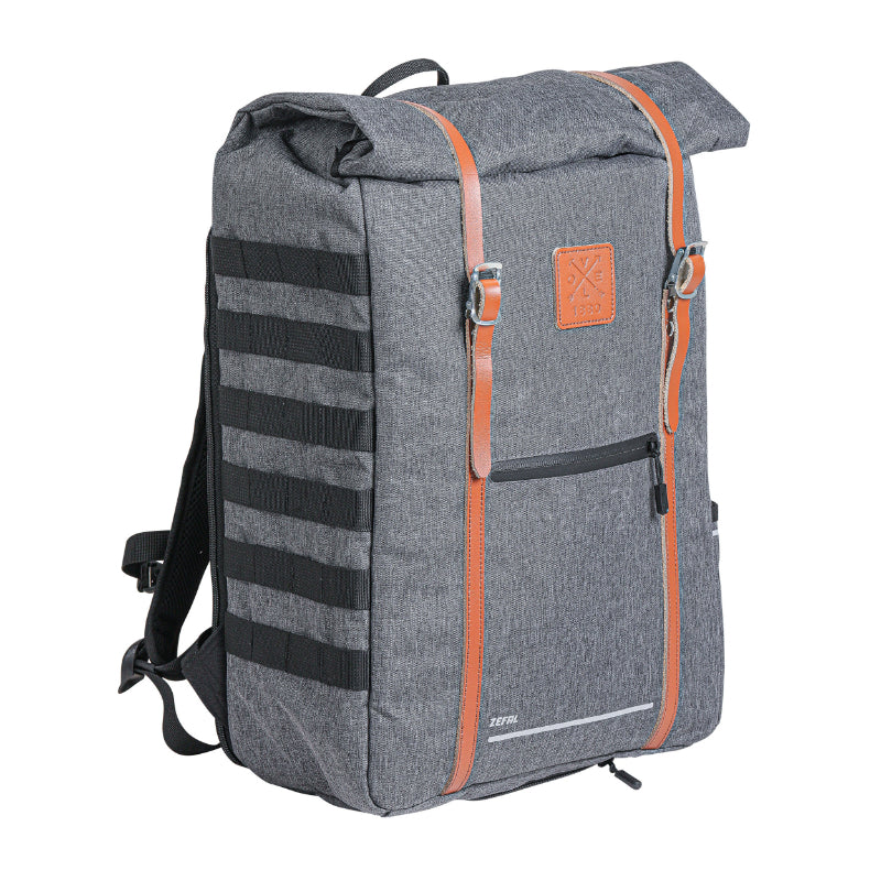 REAR BAG SIDE BICYCLE BAG ZEFAL URBAN BACKPACK GREY 27L LUGGAGE RACK MOUNTING (30x45x13) - MADE FROM RECYCLED MATERIAL