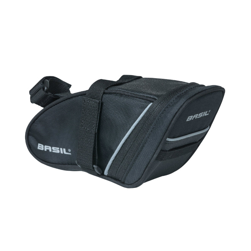 SACOCHE DE SELLE VELO BASIL BAG 1.4L NOIR FIXATION VELCRO (23x6x18cm)