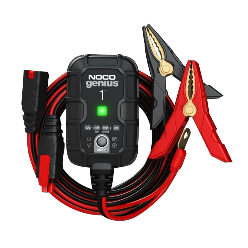 NOCO GENIUS 1 6V-12V 1A CAPACITEIT 30 Ah ACCULADER (VOOR CONVENTIONELE, ONDERHOUDSVRIJE, AGM, LITHIUM BATTERIJEN)