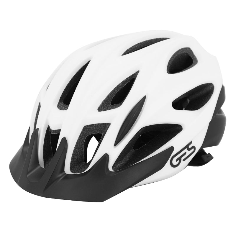 CASQUE VELO ADULTE GES VTT-GRAVEL REVO BLANC IN-MOLD TAILLE 54-58 AVEC VISIERE ET FIT-SYSTEM (VENDU EN BOITE)