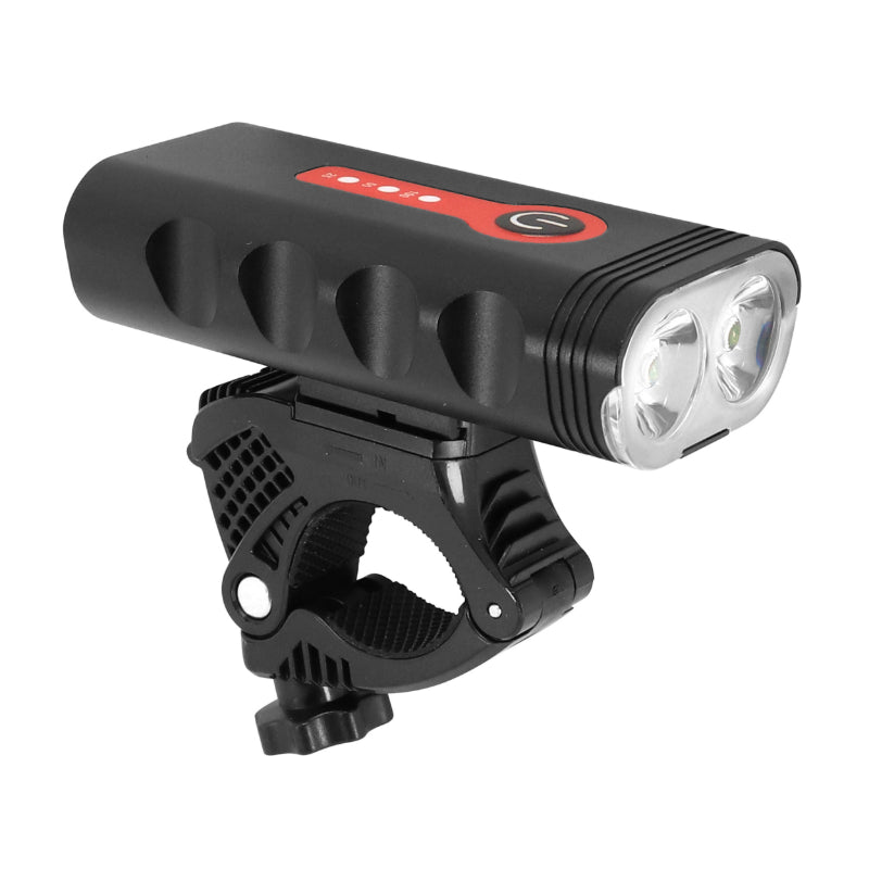 FRONT USB FIETSVERLICHTING LG-PL1000 OP STUUR P2R 1000 LUMENS 4 MODI (AUTONOMIE 3H-6H) ZWART