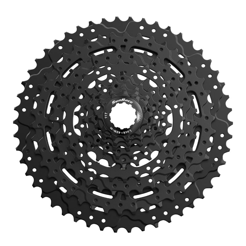 9V-CASSETTE. SUNRACE M993 11-46 MTB VOOR SHIMANO ZWART (BOEK IN DOOS) (11-13-15-18-22-28-34-40-46)