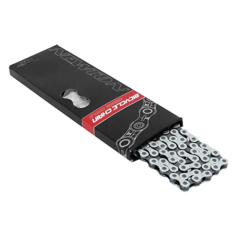 7-8V VAE BICYCLE CHAIN. NEWTON KMC X8 SILVER 116 LINKS (SHIMANO AND SRAM COMPATIBLE)