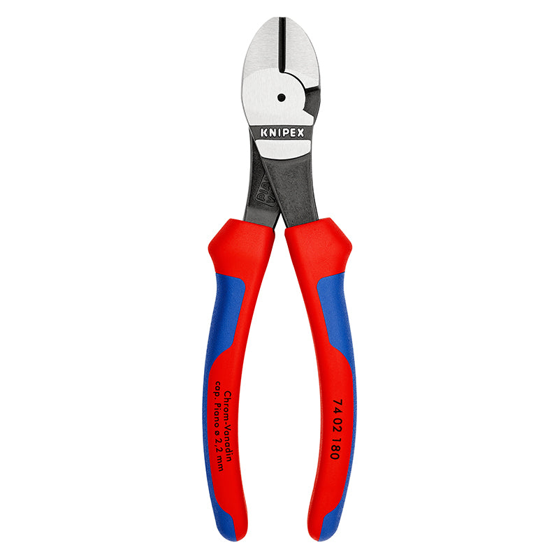 PINCE COUPANTE PRO KNIPEX ROBUSTE 180mm GRIS ANTIROUILLE POUR EPAISSEUR DE MATERIAU DE 2,2 A 3,8mm AVEC POIGNEE ERGONOMIQUE (74 02 180)  -MADE IN GERMANY-