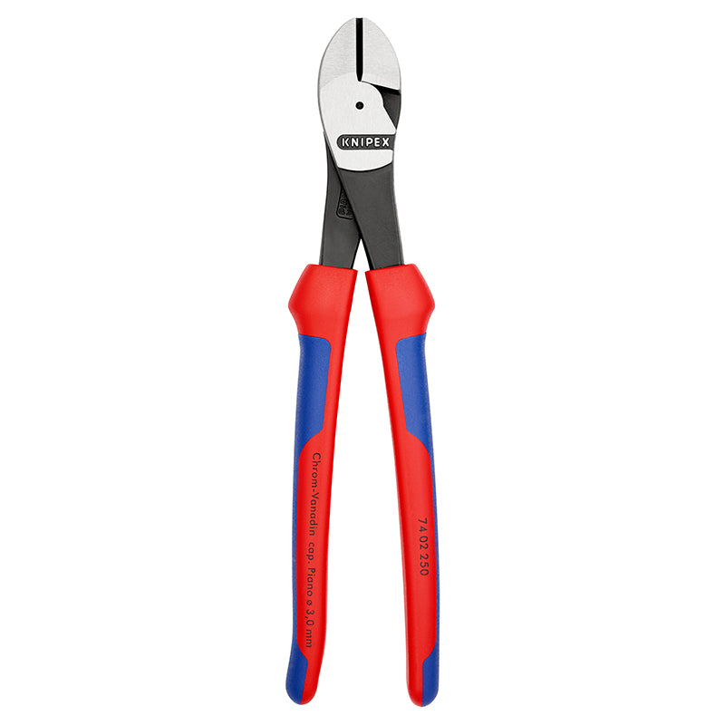 PINCE COUPANTE PRO KNIPEX ROBUSTE 250mm GRIS ANTIROUILLE POUR EPAISSEUR DE MATERIAU DE 3,0 A 4,6mm AVEC POIGNEE ERGONOMIQUE (74 02 250)  -MADE IN GERMANY-