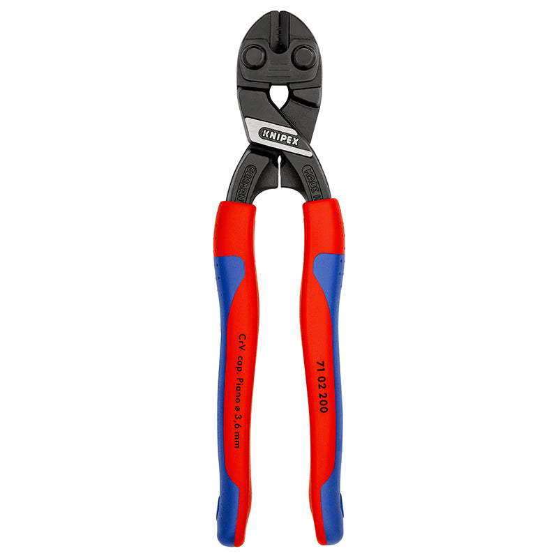 PINCE COUPE BOULON PRO KNIPEX COMPACT COBOLT 200mm NOIR ANTIROUILLE POUR EPAISSEUR MATERIAU DE 3,6 A 6,0mm AVEC POIGNEE ERGONOMIQUE (71 02 200)  -MADE IN GERMANY-