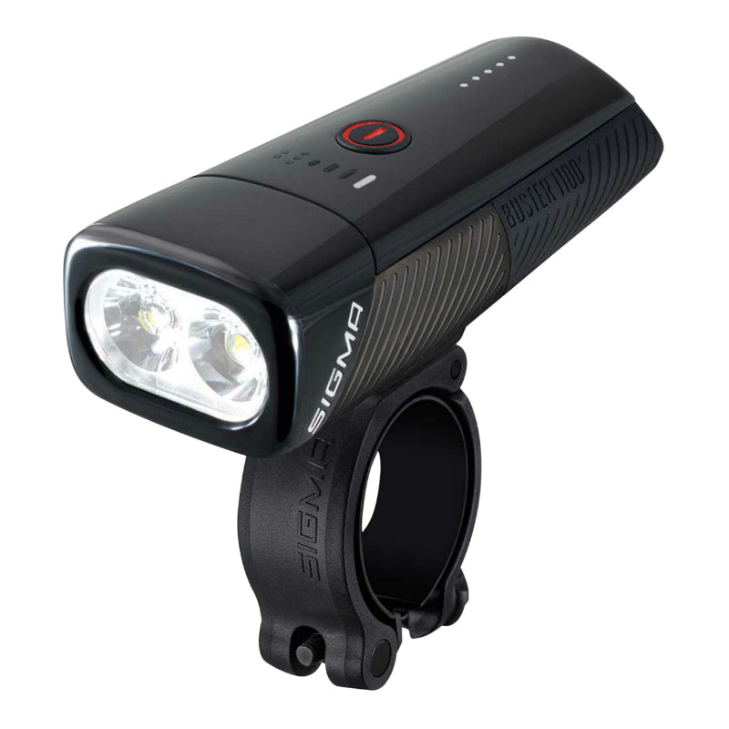 SIGMA BUSTER FRONT BATTERY-POWERED BIKE LIGHT 1100 LUMEN VISIBILITY 170M (BATTERY LIFE 2H to 16H) IION BATTERY USB RECHARGE - HANDLEBAR MOUNTING