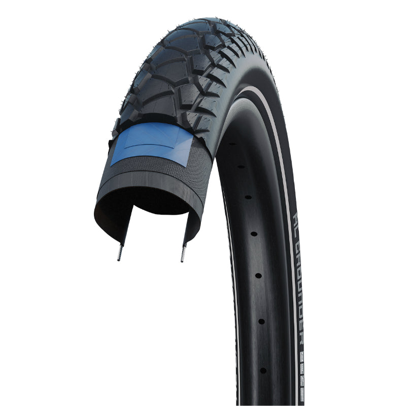 PNEU VTT SUV - VAE 27.5 X 2.35 SCHWALBE AL GROUNDER ADDIX PERFORMANCE NOIR TR (60-584) DOUBLE DEFENSE FLANC REFLEX HOMOLOGUE VAE e50