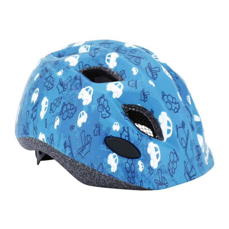 POLISPORT FUN TRIP BLUE CHILDREN'S BICYCLE HELMET SIZE 48-52cm WITH DIAL AND LED LIGHTING (SOLD ON CARD)