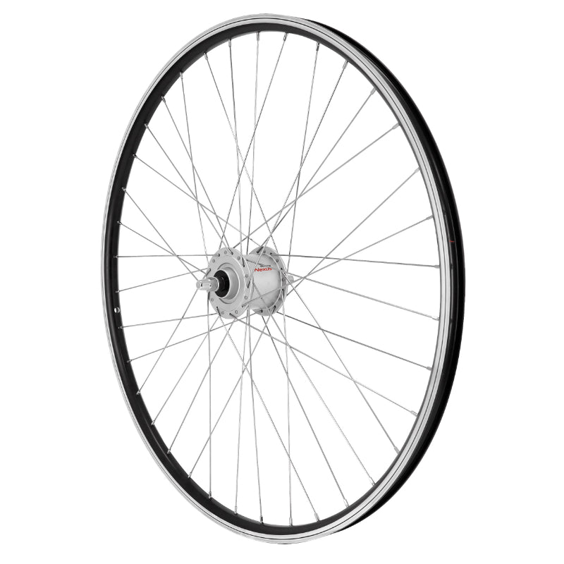 ROUE VTC PATIN 700 x 35 - 28" ER10 NOIR AVANT DOUBLE PAROI MOYEU SHIMANO ARGENT DYNAMO 6 VOLT-3W (ECLAIRAGE AVANT ET ARRIERE) MOYEU ECROU  JANTE 19C