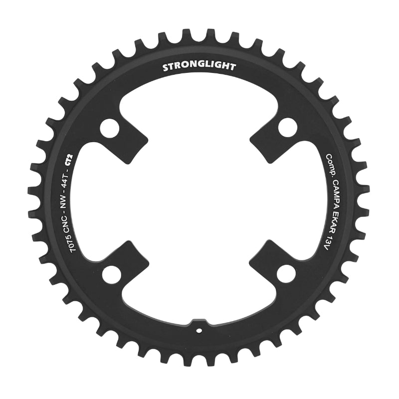 GRAVEL CHAINRING 4BRA D.123 FOR CAMPAGNOLO EKAR STRONGLIGHT CT2 44TTS MONO BLACK 13V. NARROW WIDE