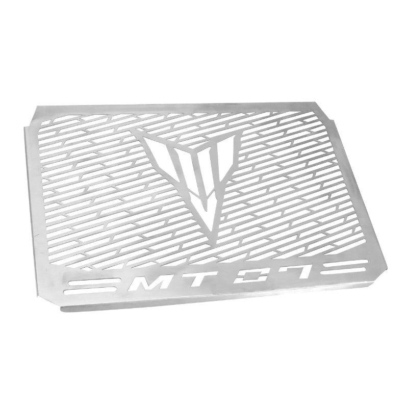 MOTORRADIATOR GRILL VOOR YAMAHA 700 MT-07 2014+2018 GRIJS ROESTVRIJ STAAL MET PATROON -AVOC-