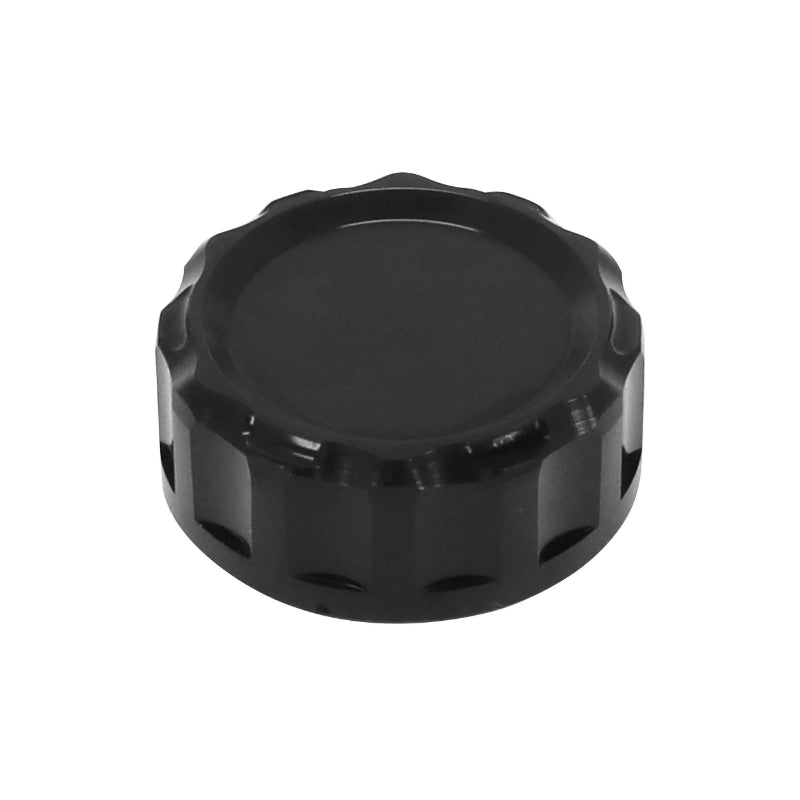 MOTORCYCLE REAR BRAKE FLUID RESERVOIR COVER CAP FOR YAMAHA 700 MT-07 2014+2016 BLACK ANODIZED ALUMINUM -AVOC-