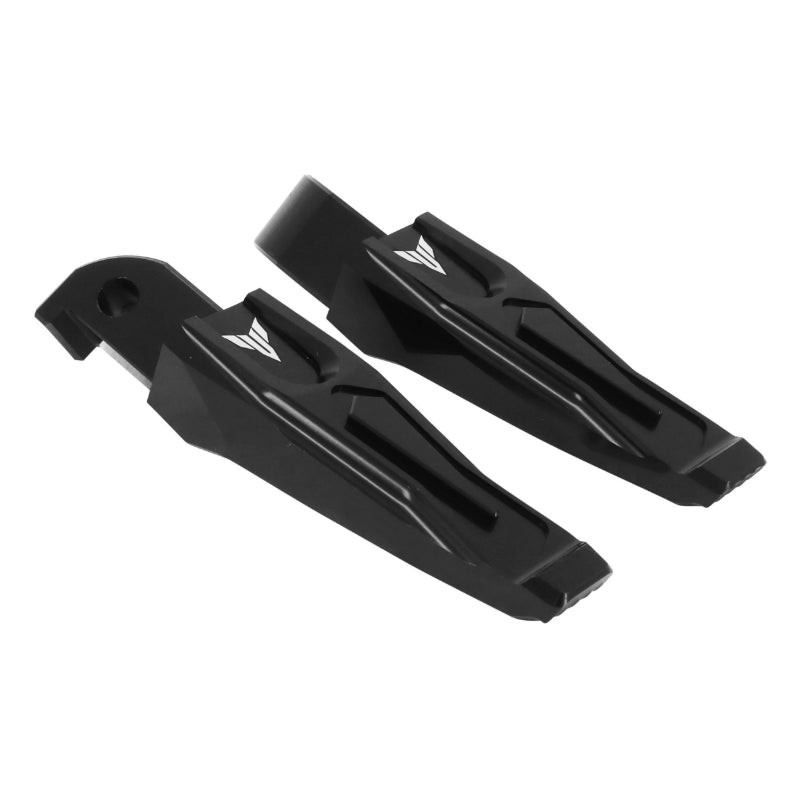 MOTORCYCLE REAR FOOTPEGS FOR YAMAHA 700 MT-07 ALU CNC ANODIZED BLACK WITH PATTERN (PAIR) -AVOC-