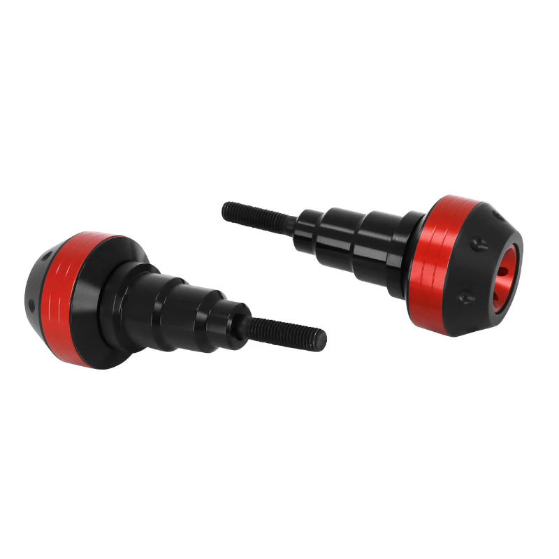 MOTORBESCHERMINGSPAD ALU CNC GEANODISEERD ROOD-ZWART DIAM 10mm (RONDE VORM) -AVOC-