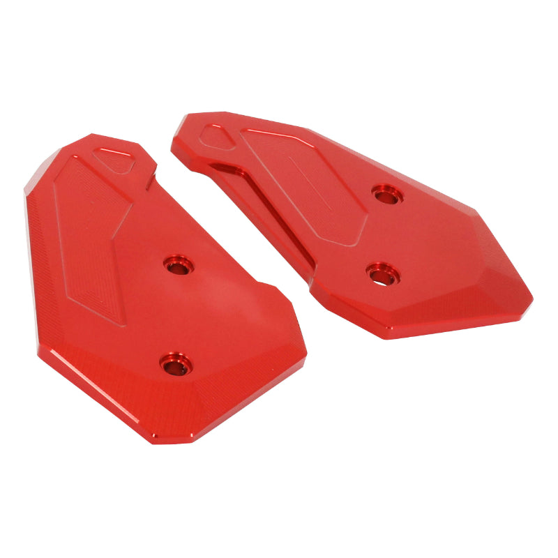 PROTECTION PLATINE REPOSE-PIED MOTO POUR YAMAHA 700 MT-07 2014+ ALU CNC ANODISE ROUGE (PAIRE)  - AVOC -