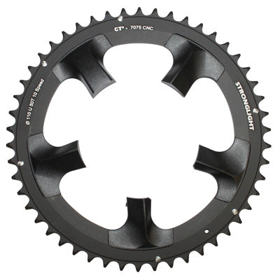 ROAD CHAINRING 5BRA D.110 FOR SHIMANO ULTEGRA 6750 STRONGLIGHT 50DTS EXTERIOR BLACK CT2 10V.