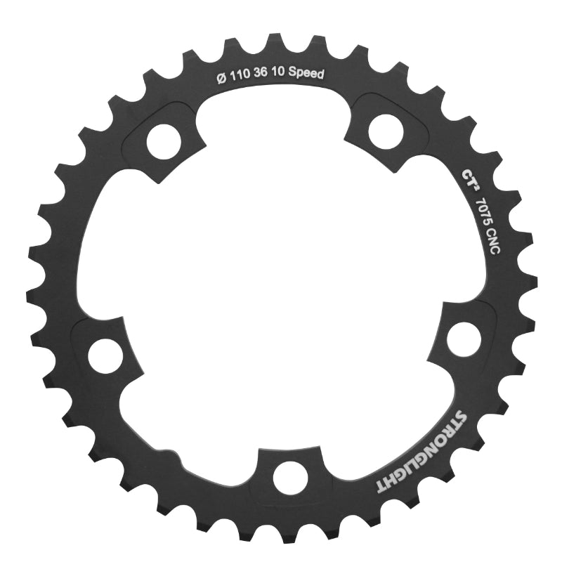 ROAD CHAINRING 5BRA D.110 FOR SHIMANO ULTEGRA 6750 STRONGLIGHT 36T INTERIOR BLACK CT2 10V.