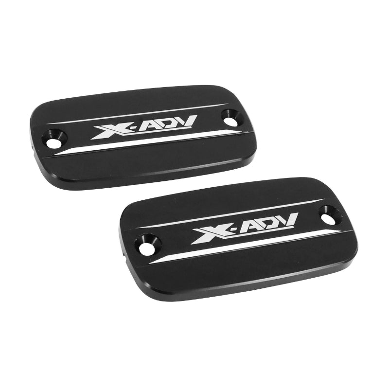 MAXISCOOTER BRAKE MASTER CYLINDER COVER FOR HONDA 750 X-ADV ALU CNC ANODIZED BLACK WITH PATTERN (PAIR) -AVOC-