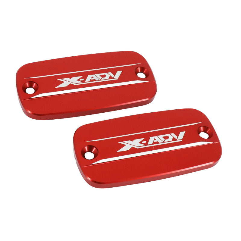 MAXISCOOTER BRAKE MASTER CYLINDER COVER FOR HONDA 750 X-ADV ALU CNC ANODIZED RED WITH PATTERN (PAIR) -AVOC-