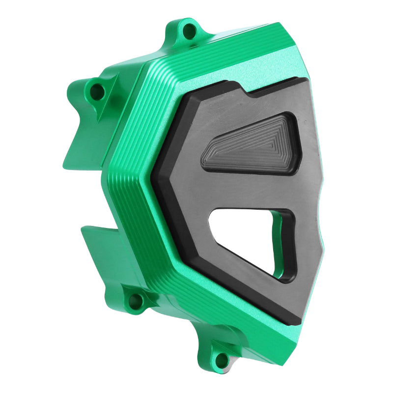 PROTEGE-CACHE PIGNON MOTO POUR KAWASAKI 900 Z900 ALU CNC ANODISE NOIR-VERT  -AVOC-