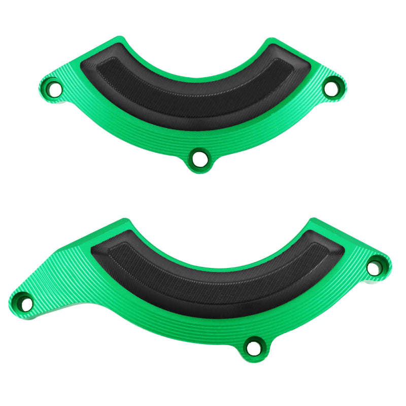 PROTECTION-COUVRE CARTER PARTIEL MOTO POUR KAWASAKI 900 Z900 ALU CNC ANODISE VERT (PAIRE)  -AVOC-