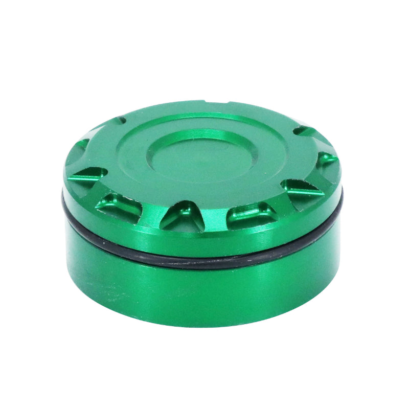 MOTORCYCLE REAR BRAKE FLUID RESERVOIR COVER CAP FOR KAWASAKI 900 Z900 GREEN ANODIZED ALUMINUM -AVOC-