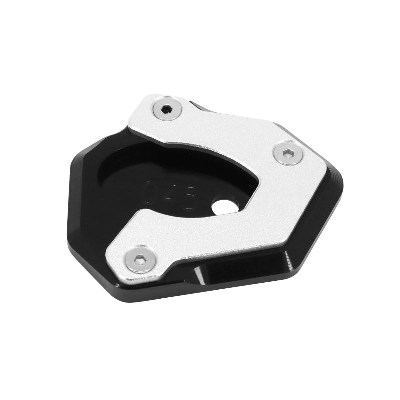 EXTENSION-AGRANDISSEUR BEQUILLE LATERALE MOTO POUR KAWASAKI 900 Z900, 650 Z650 ALU CNC NOIR-ARGENT  -AVOC-