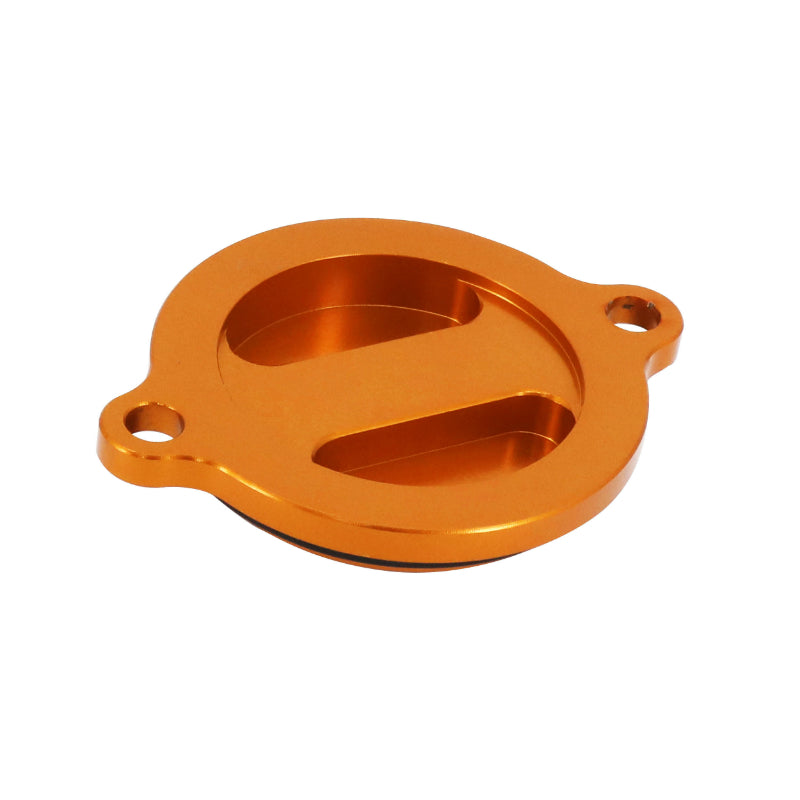 COUVERCLE-BOUCHON FILTRE A HUILE MOTO POUR KTM 125 DUKE ALU CNC ANODISE ORANGE -AVOC-