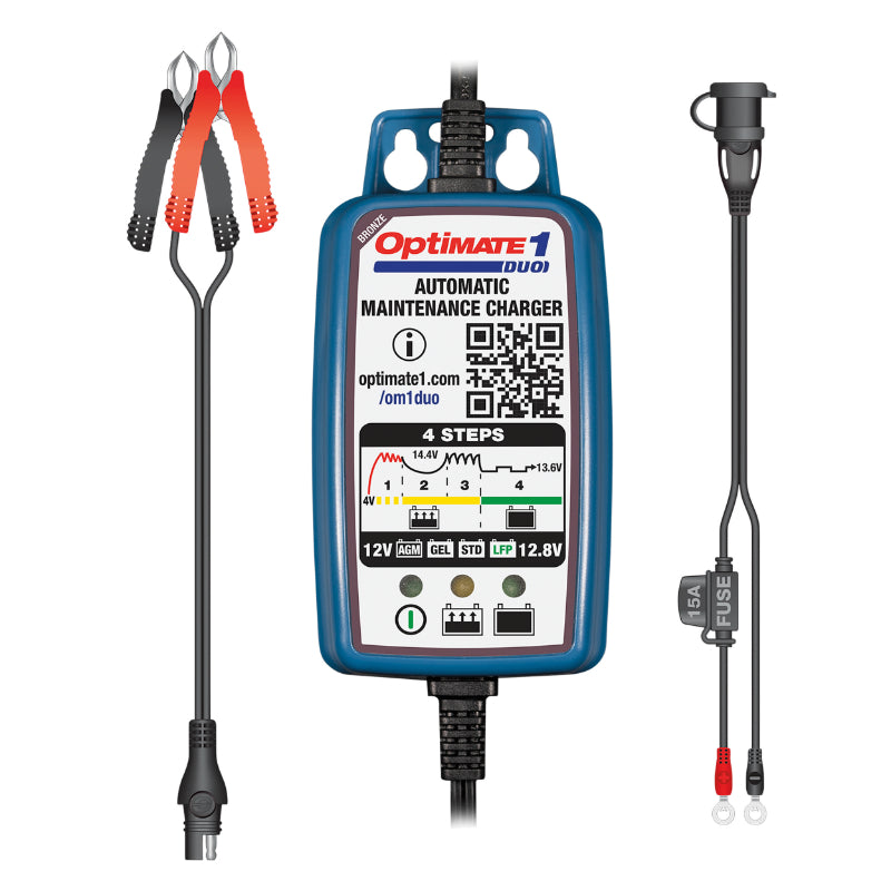 OPTIMATE 1 DUO TM402D 12V BATTERY CHARGER (AUTOMATIC BATTERY CHARGE, TEST AND MAINTENANCE)