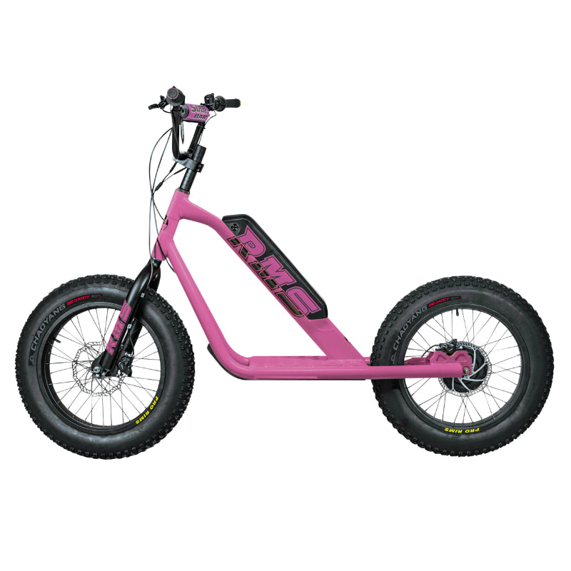 RMS BIKE 20F-X ELEKTRISCHE SCOOTER ROZE RAL 4003 500 W MOTOR NF EN 1476 GOEDGEKEURD (AFM. 1,78x0,83x1,18 M) -GEMAAKT IN FRANKRIJK-