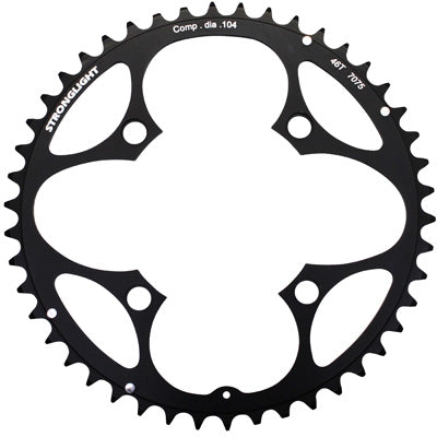 4BRA D.104 STRONGLIGHT TRIPLE 46T OUTER BLACK ALU MTB CHAINRING - THICKNESS 3.5mm 8-9V.