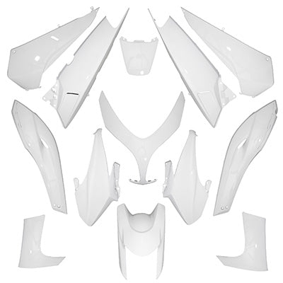 CARROSSERIE-CARENAGE MAXISCOOTER ADAPTABLE YAMAHA 500 TMAX 2008+2011 BLANC BRILLANT (KIT 13 PIECES)  -P2R-