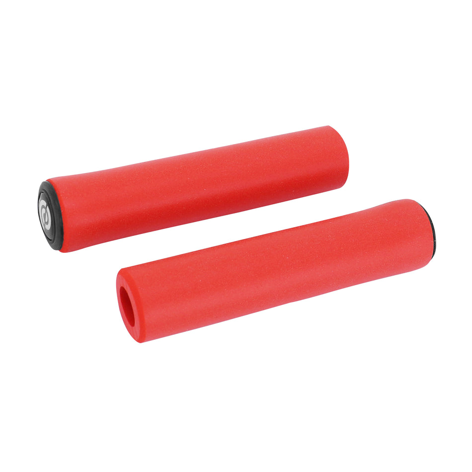 POIGNEE CITY-VTT BIKE RIBBON SILICONE SOFT ROUGE 22mm L 130mm (PAIRE)