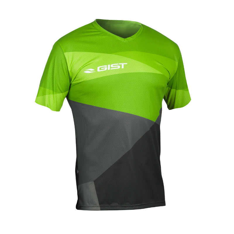 MAILLOT GIST HOMME MANCHES COURTES G-OUT GRAVEL - VTT VERT-NOIR  M  -5362