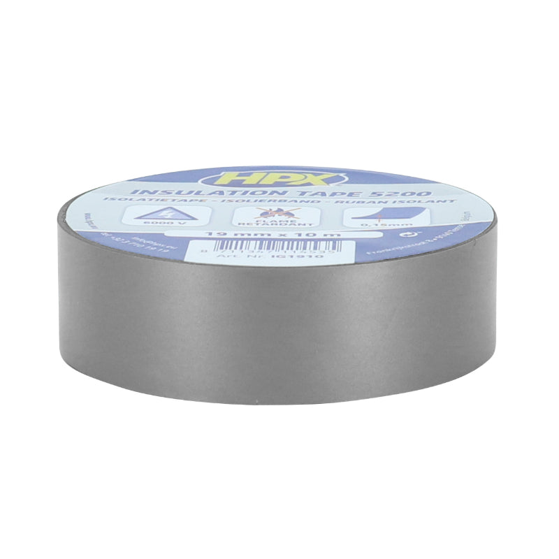 RUBAN ADHESIF HPX ISOLANT XB1910 GRIS 19mm x 10M (RESISTANCE DE -50°C à +80°C, 5000V)