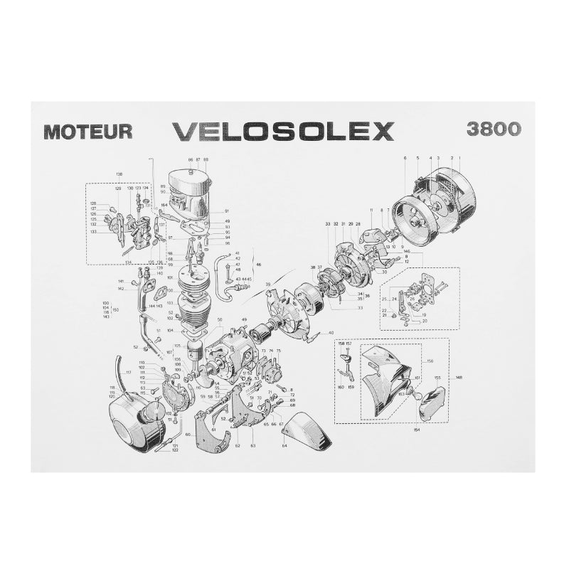 NOMENCLATURE MOTEUR CYCLO POUR SOLEX 3800 (400x300mm)  -SELECTION P2R-