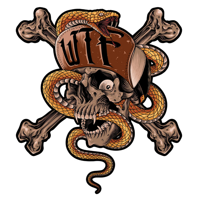 AUTOCOLLANT-STICKER LETHAL THREAT WTF SNAKE SKULL (60x80mm)