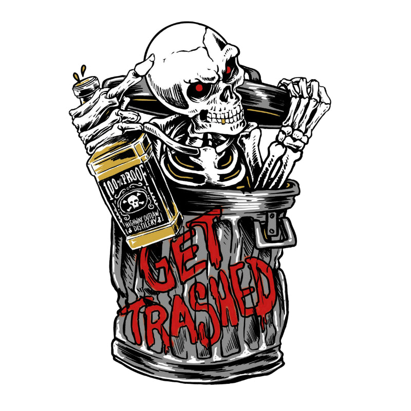 STICKER-STICKER LETHAL THREAT MINI GET TRASHED SKELETON (60x80mm)