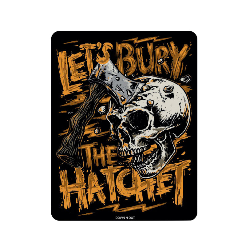 STICKER-STICKER LETHAL THREAT MINI BURY THE HATCHET (60x80mm)