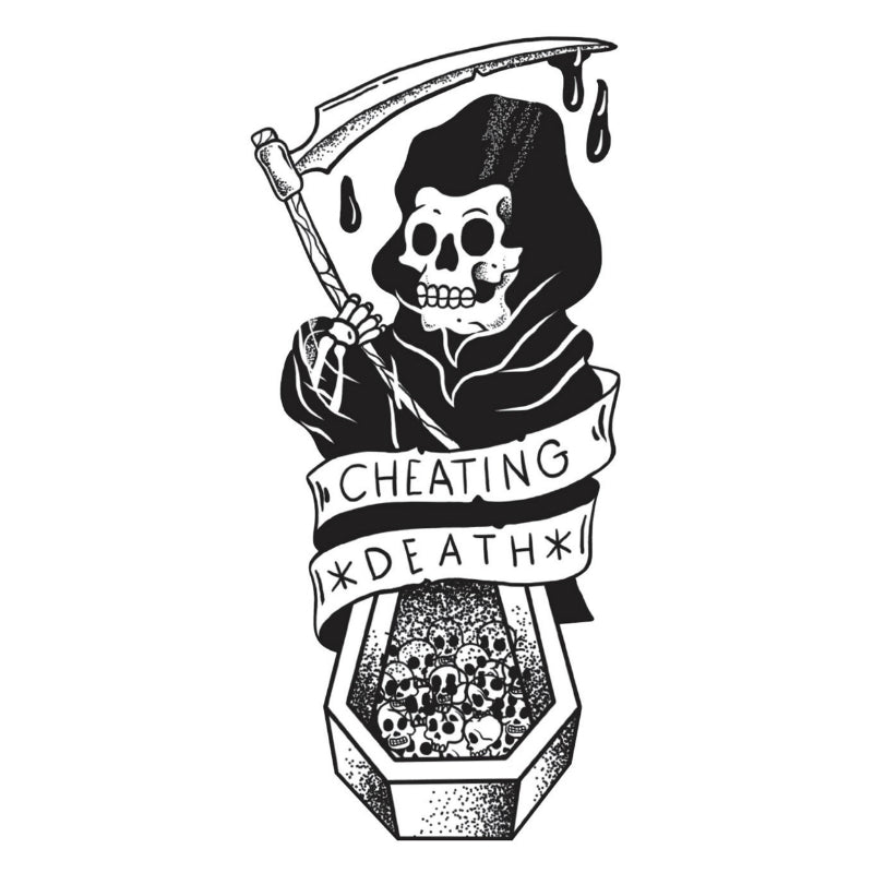 AUTOCOLLANT-STICKER LETHAL THREAT MINI CHEATING DEATH (60x80mm)