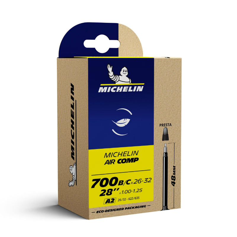 FIETSLUCHTBUIS 700 x 26-32 MICHELIN AIRCOMP A2 PRESTA VENTIEL VERWIJDERBARE SHELL 48 mm