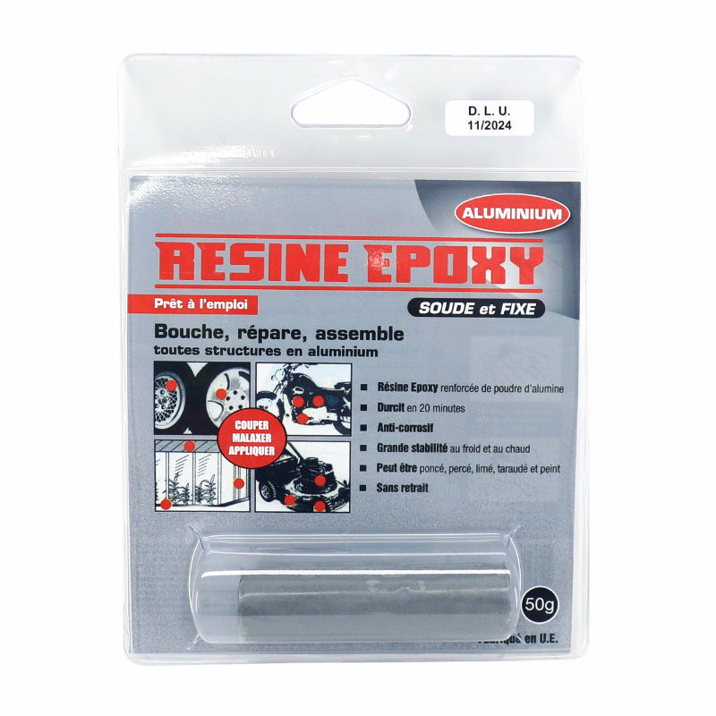 EPOXY RESINE-COLLE BLISTER PRESSOL 50g  ALUMINIUM 145x30 (VENDU A L'UNITE)