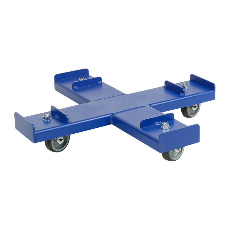 SUPPORT A ROULETTES PRESSOL BLEU POUR FUT 200 KG DIAMETRE 560mm