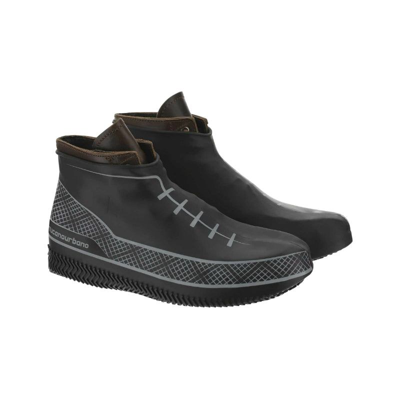 COUVRE CHAUSSURES TUCANO FOOTERINE EN SILICONE IMPERMEABLE NOIR-GRIS SNEAKER  TAILLE  M POUR CHAUSSURES 36 A 41 (SEMELLE ANTI-GLISSE)