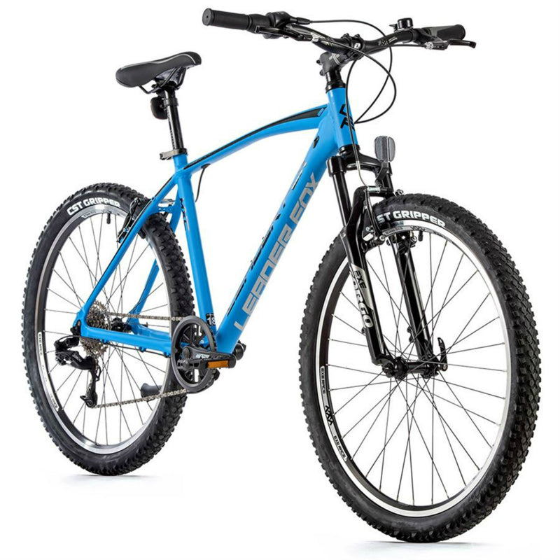 VELO MUSCULAIRE VTT 26 LEADER FOX MXC 2023 HOMME BLEU MAT 8V CADRE 14 POUCES (TAILLE ADULTE 150 à 158 cm)