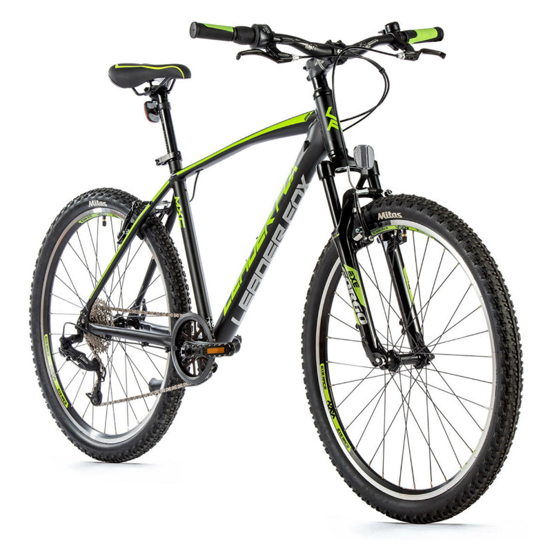 VELO MUSCULAIRE VTT 26 LEADER FOX MXC 2023 HOMME NOIR MAT-VERT 8V CADRE 16 POUCES (TAILLE ADULTE 160 à 168 cm)